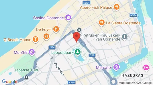 Apartments for rent i Oostende - kort over placeringen