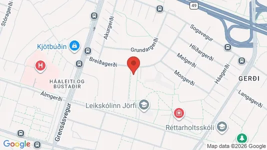 Apartments for rent i Reykjavík Háaleiti - kort over placeringen