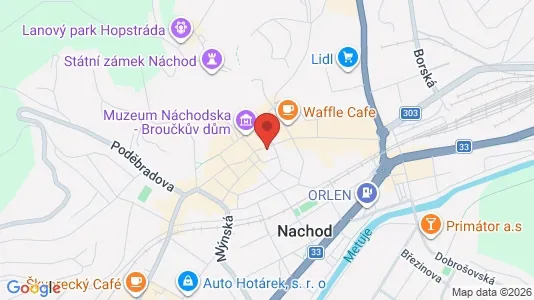 Apartments for rent i Náchod - kort over placeringen