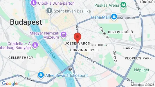 Rooms for rent i Budapest Józsefváros - kort over placeringen