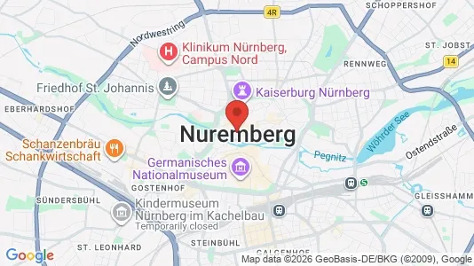Apartments for rent i Nuremberg - kort over placeringen