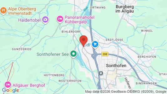 Apartments for rent i Oberallgäu - kort over placeringen