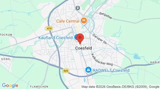 Apartments for rent i Coesfeld - kort over placeringen