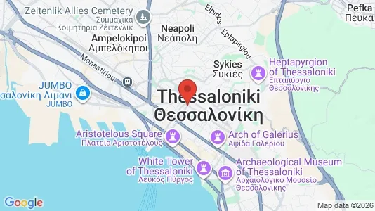 Apartments for rent i Thessaloniki - kort over placeringen