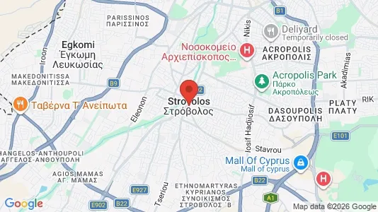 Apartments for rent i Nicosia Strovolos - kort over placeringen