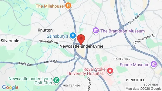 Rooms for rent i Newcastle - Staffordshire - kort over placeringen