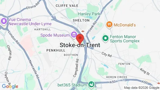 Apartments for rent i Stoke-on-Trent - Staffordshire - kort over placeringen