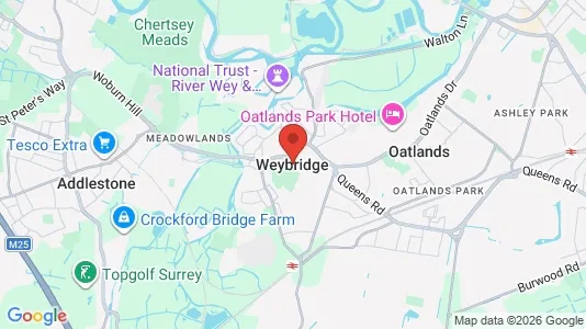Houses for rent i Weybridge - Surrey - kort over placeringen