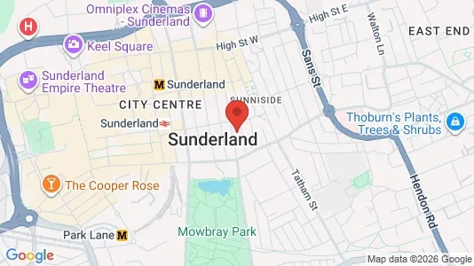 Apartments for rent i Sunderland - Tyne and Wear - kort over placeringen