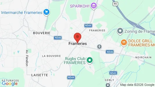 Houses for rent i Frameries - kort over placeringen