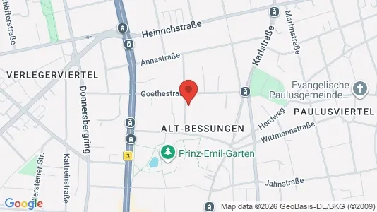 Apartments for rent i Darmstadt - kort over placeringen