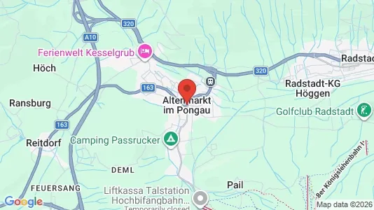 Apartments for rent i Altenmarkt im Pongau - kort over placeringen