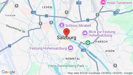 Apartments for rent i Salzburg - kort over placeringen