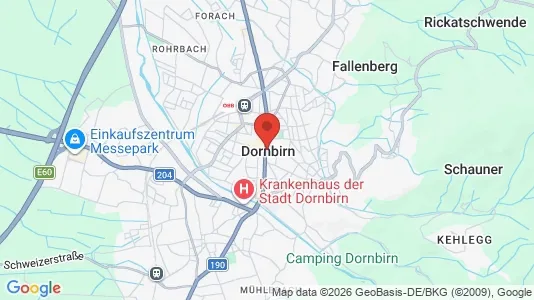 Apartments for rent i Dornbirn - kort over placeringen