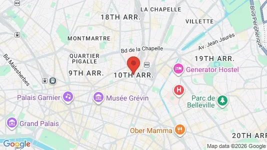 Rooms for rent i Paris 10ème arrondissement - kort over placeringen