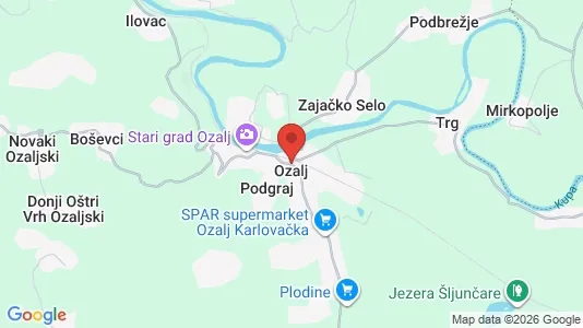 Rooms for rent i Ozalj - kort over placeringen