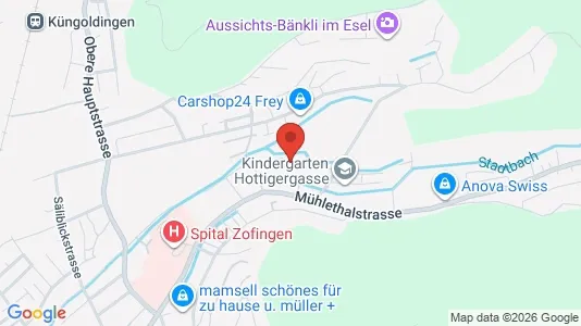 Apartments for rent i Zofingen - kort over placeringen