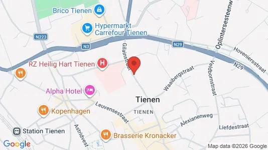 Apartments for rent i Tienen - kort over placeringen