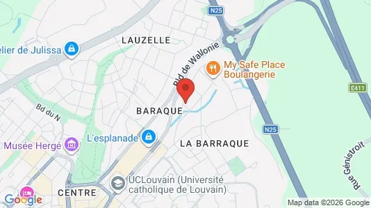 Apartments for rent i Ottignies-Louvain-la-Neuve - kort over placeringen