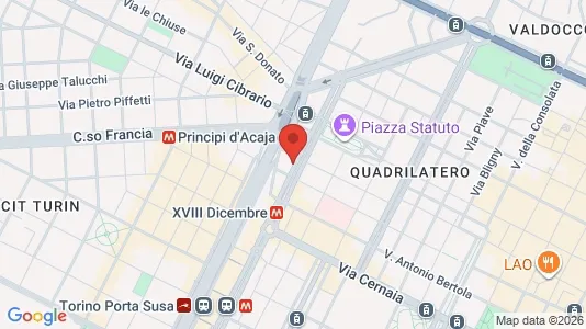 Apartments for rent i Turin - kort over placeringen