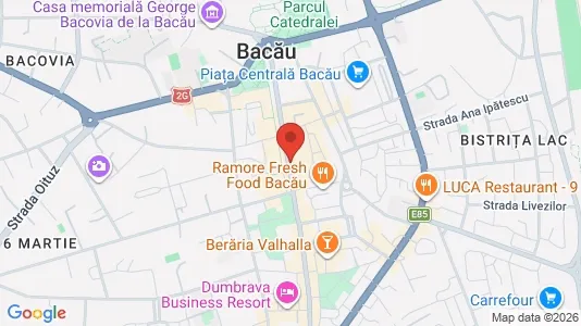 Apartments for rent i Bacău - kort over placeringen