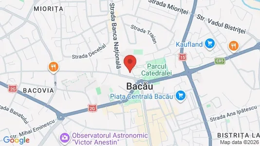 Apartments for rent i Bacău - kort over placeringen