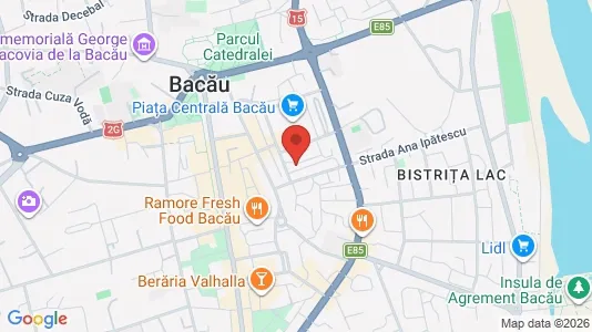 Apartments for rent i Bacău - kort over placeringen