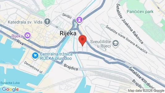 Apartments for rent i Rijeka - kort over placeringen