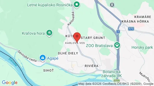 Rooms for rent i Bratislava Karlova Ves - kort over placeringen