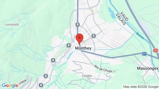 Apartments for rent i Monthey - kort over placeringen