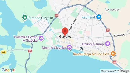 Apartments for rent i Giżycki - kort over placeringen