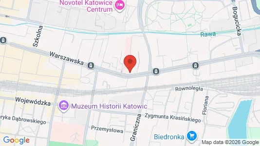Rooms for rent i Katowice - kort over placeringen