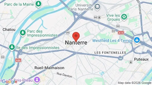 Apartments for rent i Nanterre - kort over placeringen