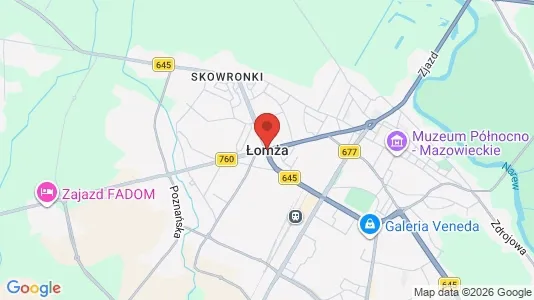 Apartments for rent i Łomża - kort over placeringen