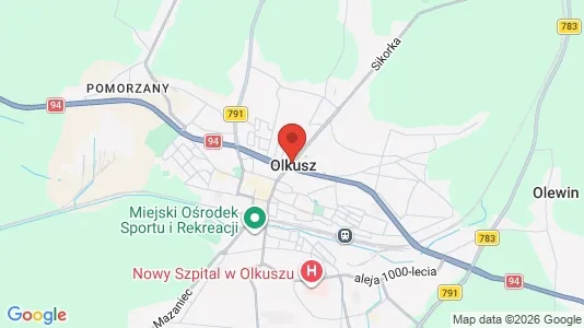 Apartments for rent i Olkuski - kort over placeringen
