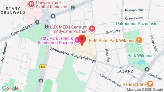Apartments for rent i Poznań - kort over placeringen