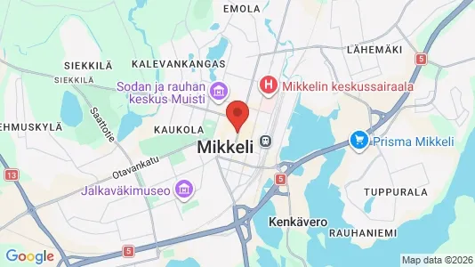 Houses for rent i Mikkeli - kort over placeringen