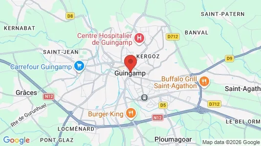 Apartments for rent i Guingamp - kort over placeringen