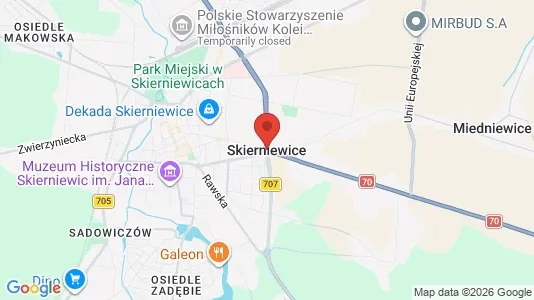 Apartments for rent i Skierniewice - kort over placeringen