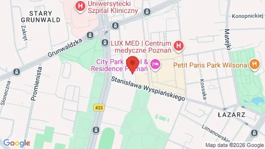 Apartments for rent i Poznań - kort over placeringen