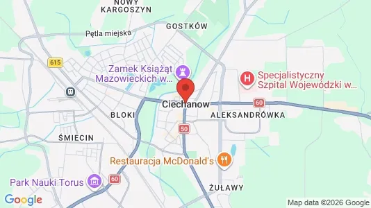 Houses for rent i Ciechanowski - kort over placeringen