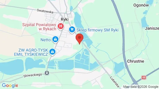 Rooms for rent i Rycki - kort over placeringen