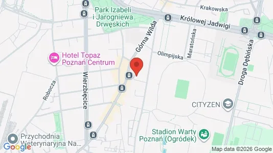 Rooms for rent i Poznań - kort over placeringen