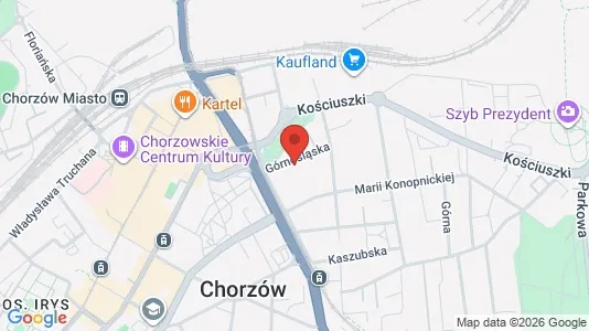 Apartments for rent i Chorzów - kort over placeringen