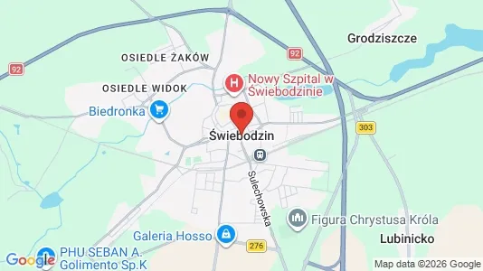 Apartments for rent i Świebodziński - kort over placeringen