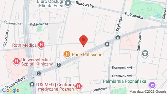 Apartments for rent i Poznań - kort over placeringen