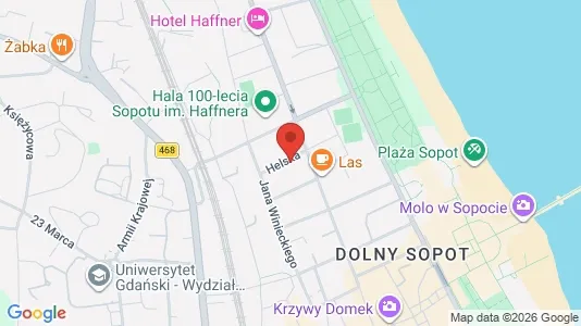 Apartments for rent i Sopot - kort over placeringen