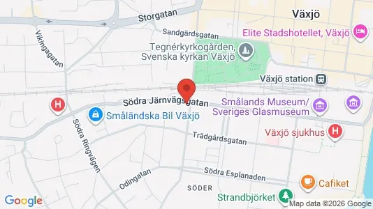 Apartments for rent i Växjö - kort over placeringen