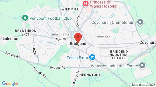 Rooms for rent i Bridgend - Mid Glamorgan - kort over placeringen