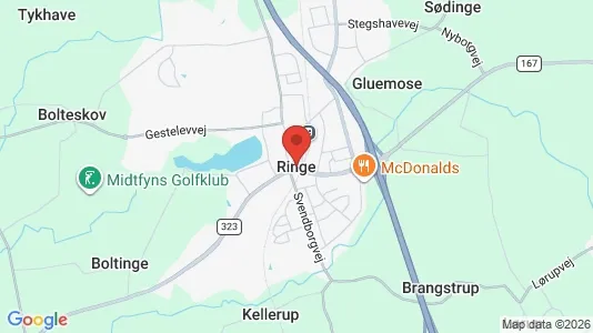 Houses for rent i Ringe - kort over placeringen